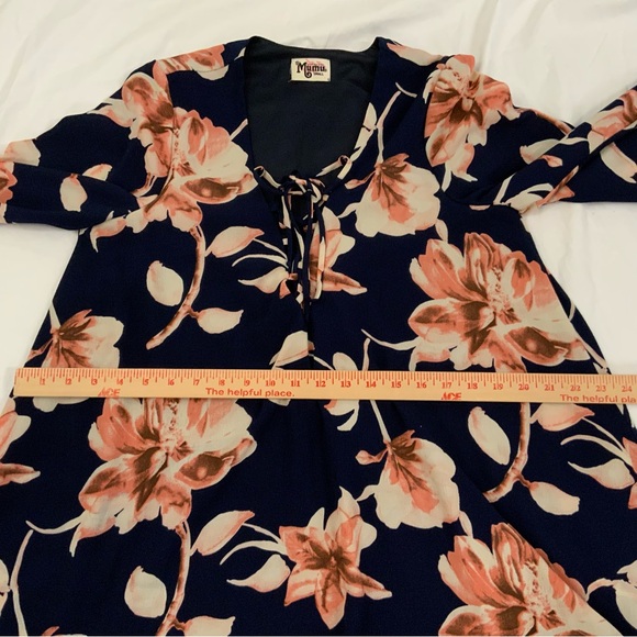 Show Me Your Mumu Sz Small Thunder Bird Dress Floral Mini Navy Blue Pink Lined - Picture 11 of 14